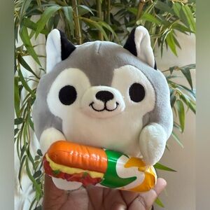 SNACKABLES Gray White Husky Plush Toy